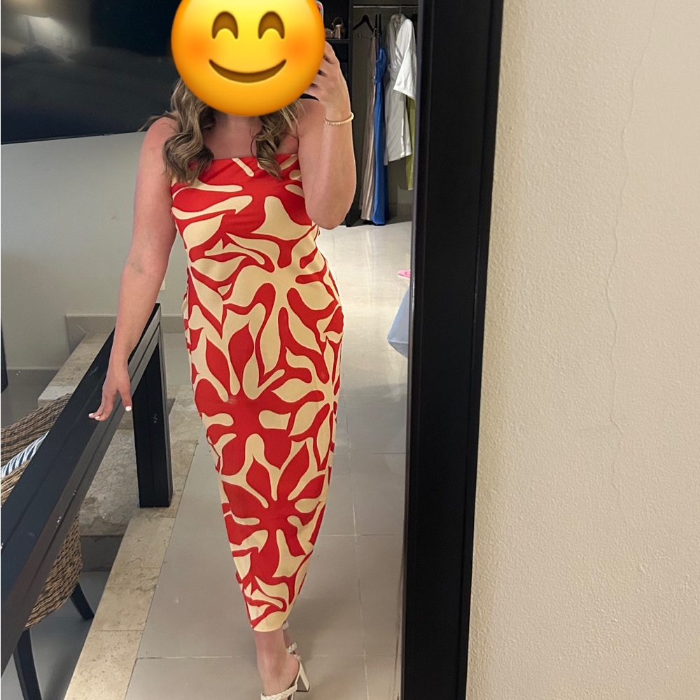 Red and Cream Women's Dress